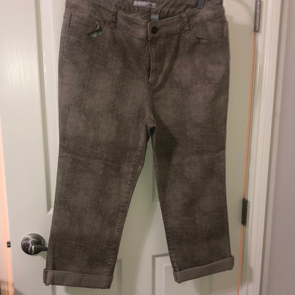 Tan and brown jeans